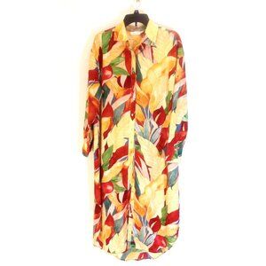 Joy And Ash  Shirt Dress Top Womens Size 1X Beachy Cover Up Button Down Collared